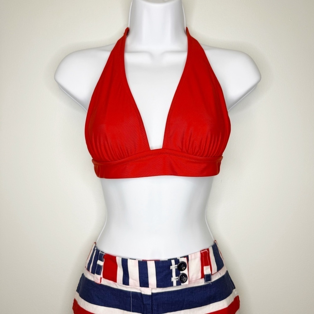 J. Crew Vibrant Red DD Halter Tie-Back Bikini Top Women’s 2X